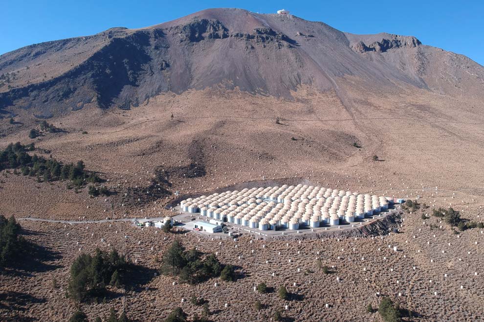 Observatorio HAWC de rayos gamma, situado en el volcán Sierra Negra, en Puebla, que capta señales desde el hemisferio norte del planeta
