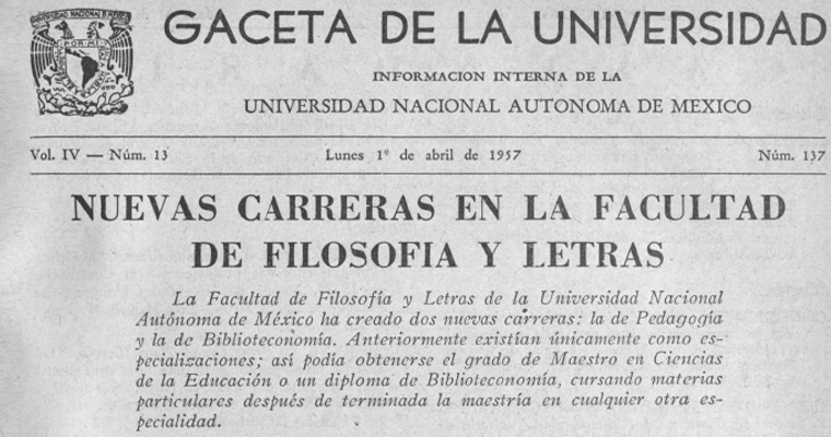 Nuevas carreras en la Facultad de Filosofía y Letras - Gaceta UNAM