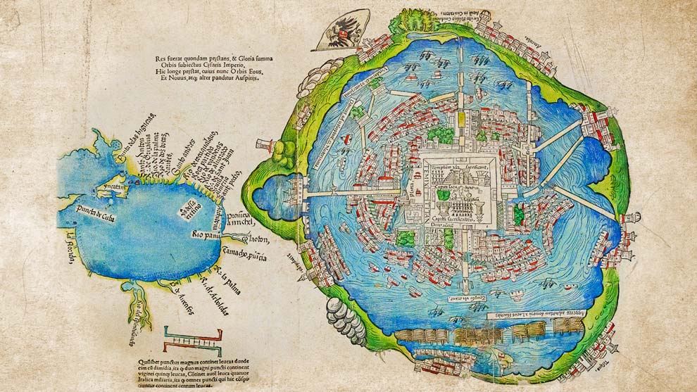 Facsímil del mapa de Cortés, el más antiguo de Tenochtitlan - Gaceta UNAM